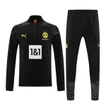 Conjunto de Moletom de Treino Borussia Dortmund Homem Quarto-Zíper 2023/24 Preta