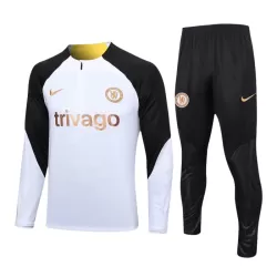 Conjunto de Moletom de Treino Chelsea Homem Quarto-Zíper 2023/24 Branca Conjunto de Moletom de Treino Chelsea Homem Quarto-Zíper 2023/24 Branca