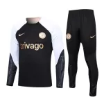 Conjunto de Moletom de Treino Chelsea Homem Quarto-Zíper 2023/24 Preta
