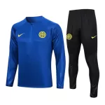 Conjunto de Moletom de Treino Inter Milan Homem Quarto-Zíper 2023/24 Azul