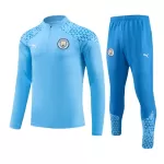 Conjunto de Moletom de Treino Manchester City Homem Quarto-Zíper 2023/24 Azul