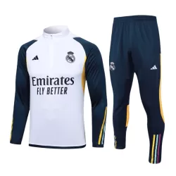 Conjunto de Moletom de Treino Real Madrid Homem Quarto-Zíper 2023/24 Branca Conjunto de Moletom de Treino Real Madrid Homem Quarto-Zíper 2023/24 Branca