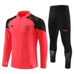 Conjunto de Moletom de Treino Manchester City Criança Quarto-Zíper 2023/24 Vermelha