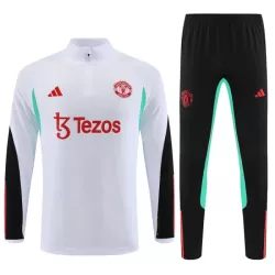 Conjunto de Moletom de Treino Manchester United Criança Quarto-Zíper 2023/24 Branca Conjunto de Moletom de Treino Manchester United Criança Quarto-Zíper 2023/24 Branca
