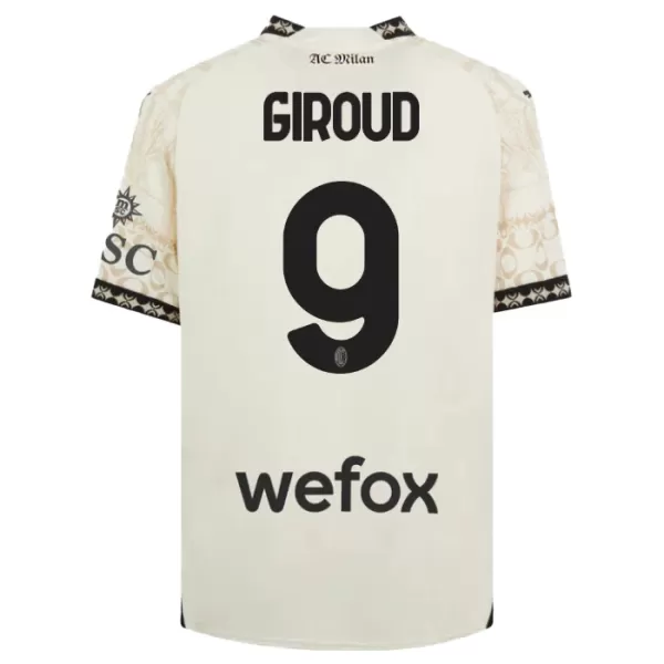 Camisola AC Milan Olivier Giroud 9 Criança Equipamento 4ª 2023/24 Branca