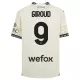 Camisola AC Milan Olivier Giroud 9 Criança Equipamento 4ª 2023/24 Branca