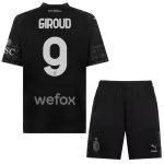 Camisola AC Milan Olivier Giroud 9 Criança Equipamento 4ª 2023/24 Preta