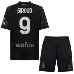 Camisola AC Milan Olivier Giroud 9 Criança Equipamento 4ª 2023/24 Preta