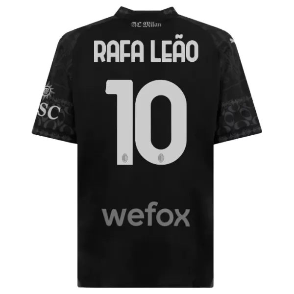 Camisola AC Milan Rafael Leao 10 Criança Equipamento 4ª 2023/24 Preta