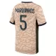 Camisola Paris Saint-Germain Lucas Marquinhos 5 Jordan Homem Equipamento 4ª 2023/24