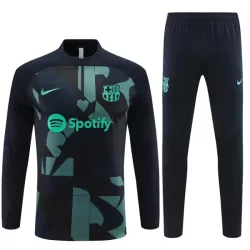 Conjunto de Moletom de Treino Barcelona Criança Quarto-Zíper 2023/24 Preta