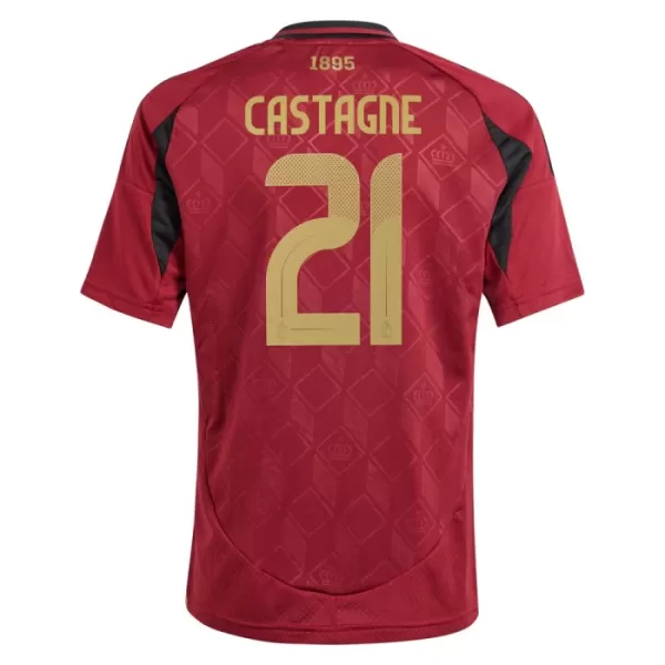 Camisola Bélgica Castagne 21 Criança Equipamento 1ª Euro 2024