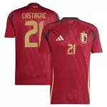 Camisola Bélgica Castagne 21 Homem Equipamento 1ª Euro 2024
