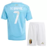 Camisola Bélgica De Bruyne 7 Criança Equipamento 2ª Euro 2024