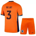 Camisola Holanda De Ligt 3 Criança Equipamento 1ª Euro 2024