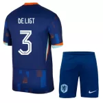 Camisola Holanda De Ligt 3 Criança Equipamento 2ª Euro 2024