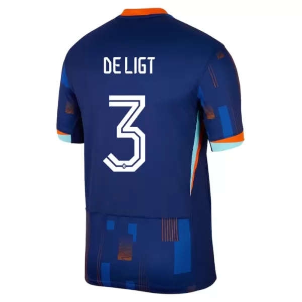 Camisola Holanda De Ligt 3 Criança Equipamento 2ª Euro 2024