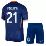 Camisola Holanda Frenkie de Jong 21 Criança Equipamento 2ª Euro 2024