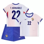 Camisola França T. Hernandez 22 Criança Equipamento 2ª Euro 2024