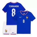 Camisola França Tchouaméni 8 Criança Equipamento 1ª Euro 2024
