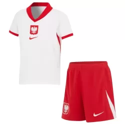 Camisola Polônia Criança Equipamento 1ª Euro 2024 Camisola Polônia Criança Equipamento 1ª Euro 2024