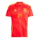 Camisola Espanha Mikel Oyarzabal 21 Homem Equipamento 1ª Euro 2024