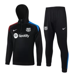Capuz Conjunto de Moletom de Treino Barcelona Criança Quarto-Zíper 2024/25 Preta Capuz Conjunto de Moletom de Treino Barcelona Criança Quarto-Zíper 2024/25 Preta
