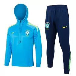 Capuz Conjunto de Moletom de Treino Brasil Homem Quarto-Zíper 2024/25 Azul Capuz Conjunto de Moletom de Treino Brasil Homem Quarto-Zíper 2024/25 Azul