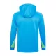 Capuz Conjunto de Moletom de Treino Brasil Homem Quarto-Zíper 2024/25 Azul