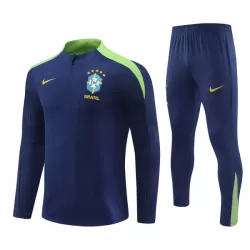 Conjunto de Moletom de Treino Brasil Criança Quarto-Zíper 2024/25 Navy Conjunto de Moletom de Treino Brasil Criança Quarto-Zíper 2024/25 Navy