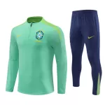 Conjunto de Moletom de Treino Brasil Homem Quarto-Zíper 2024/25 Verde