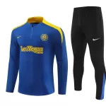 Conjunto de Moletom de Treino Inter Milan Homem Quarto-Zíper 2024/25 Azul