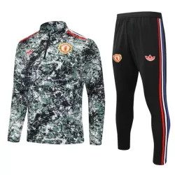 Conjunto de Moletom de Treino Manchester United Homem Quarto-Zíper 2024/25 Verde Conjunto de Moletom de Treino Manchester United Homem Quarto-Zíper 2024/25 Verde