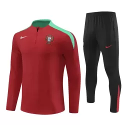 Conjunto de Moletom de Treino Portugal Criança Quarto-Zíper 2024/25 Vermelha Conjunto de Moletom de Treino Portugal Criança Quarto-Zíper 2024/25 Vermelha