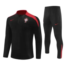 Conjunto de Moletom de Treino Portugal Homem Quarto-Zíper 2024/25 Preta Conjunto de Moletom de Treino Portugal Homem Quarto-Zíper 2024/25 Preta