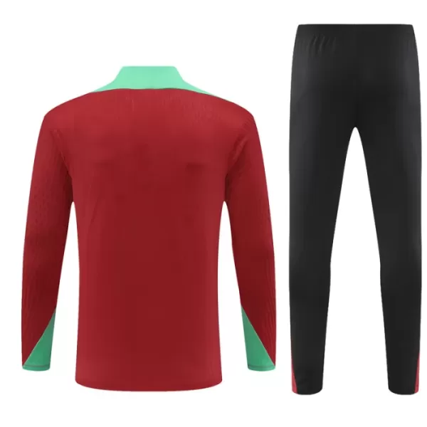 Conjunto de Moletom de Treino Portugal Homem Quarto-Zíper 2024/25 Vermelha