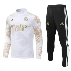 Conjunto de Moletom de Treino Real Madrid Criança Quarto-Zíper 2024/25 Branca Conjunto de Moletom de Treino Real Madrid Criança Quarto-Zíper 2024/25 Branca