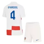 Camisola Croácia Gvardiol 4 Criança Equipamento 1ª Euro 2024