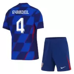 Camisola Croácia Gvardiol 4 Criança Equipamento 2ª Euro 2024