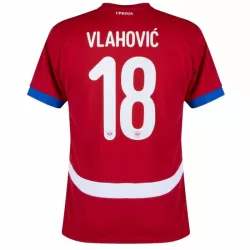 Camisola Sérvia Vlahovic 18 Homem Equipamento 1ª Euro 2024 Camisola Sérvia Vlahovic 18 Homem Equipamento 1ª Euro 2024
