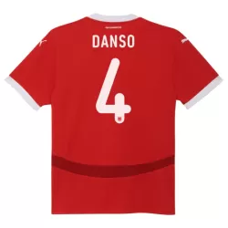 Camisola Áustria Kevin Danso 4 Homem Equipamento 1ª Euro 2024 Camisola Áustria Kevin Danso 4 Homem Equipamento 1ª Euro 2024