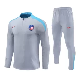 Conjunto de Moletom de Treino Atlético Madrid Homem Quarto-Zíper 2024/25 Cinza Conjunto de Moletom de Treino Atlético Madrid Homem Quarto-Zíper 2024/25 Cinza