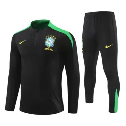 Conjunto de Moletom de Treino Brasil Homem Quarto-Zíper 2024/25 Preta Conjunto de Moletom de Treino Brasil Homem Quarto-Zíper 2024/25 Preta