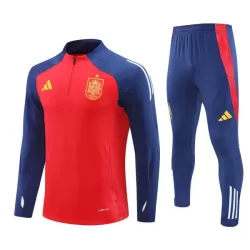 Conjunto de Moletom de Treino Espanha Homem Quarto-Zíper 2024/25 Vermelha Conjunto de Moletom de Treino Espanha Homem Quarto-Zíper 2024/25 Vermelha