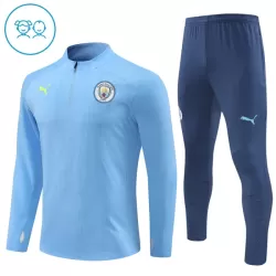 Conjunto de Moletom de Treino Manchester City Criança Quarto-Zíper 2024/25 Azul Conjunto de Moletom de Treino Manchester City Criança Quarto-Zíper 2024/25 Azul
