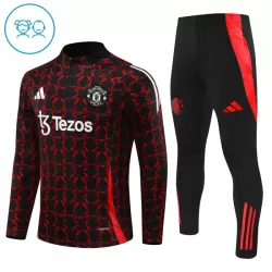 Conjunto de Moletom de Treino Manchester United Criança Quarto-Zíper 2024/25 Preta Conjunto de Moletom de Treino Manchester United Criança Quarto-Zíper 2024/25 Preta