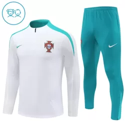 Conjunto de Moletom de Treino Portugal Criança Quarto-Zíper 2024/25 Branca Conjunto de Moletom de Treino Portugal Criança Quarto-Zíper 2024/25 Branca