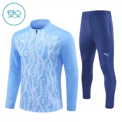 Conjunto de Moletom de Treino Manchester City Criança Quarto-Zíper 2024/25 Azul Conjunto de Moletom de Treino Manchester City Criança Quarto-Zíper 2024/25 Azul