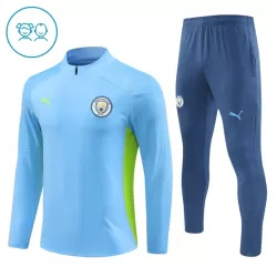 Conjunto de Moletom de Treino Manchester City Criança Quarto-Zíper 2024/25 Azul Conjunto de Moletom de Treino Manchester City Criança Quarto-Zíper 2024/25 Azul