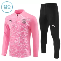 Conjunto de Moletom de Treino Manchester City Criança Quarto-Zíper 2024/25 Rosa Conjunto de Moletom de Treino Manchester City Criança Quarto-Zíper 2024/25 Rosa
